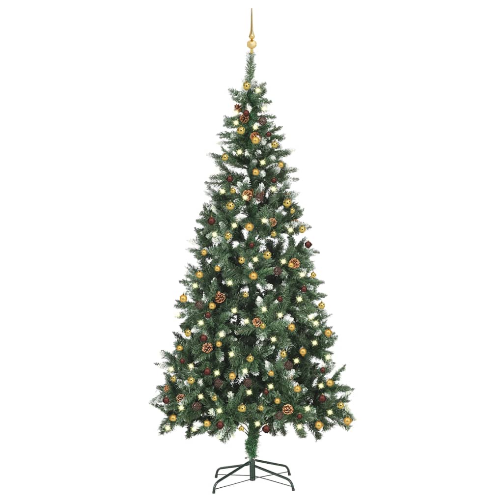 vidaXL Artificial Christmas Tree with LEDs&Ball Set 82.7"