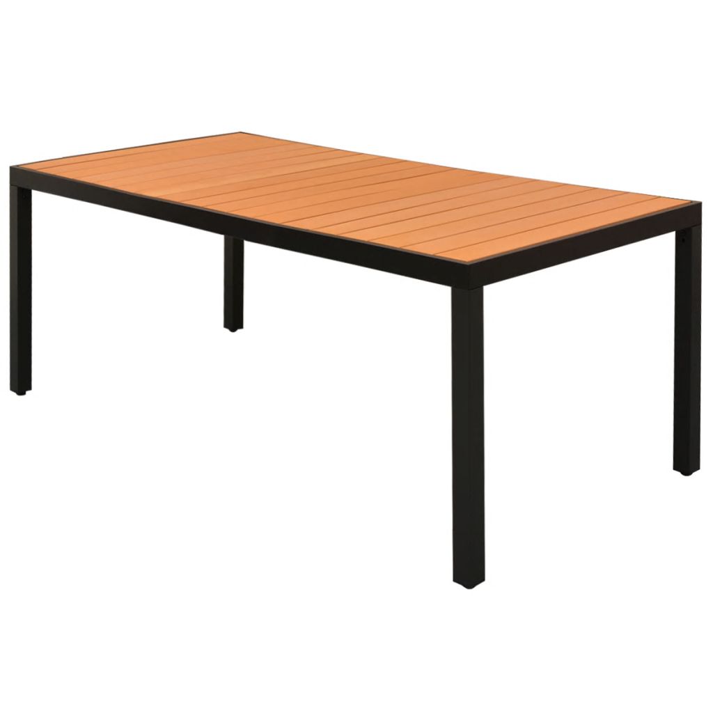 vidaXL Patio Table Brown 72.8"x35.4"x29.1" Aluminium and WPC