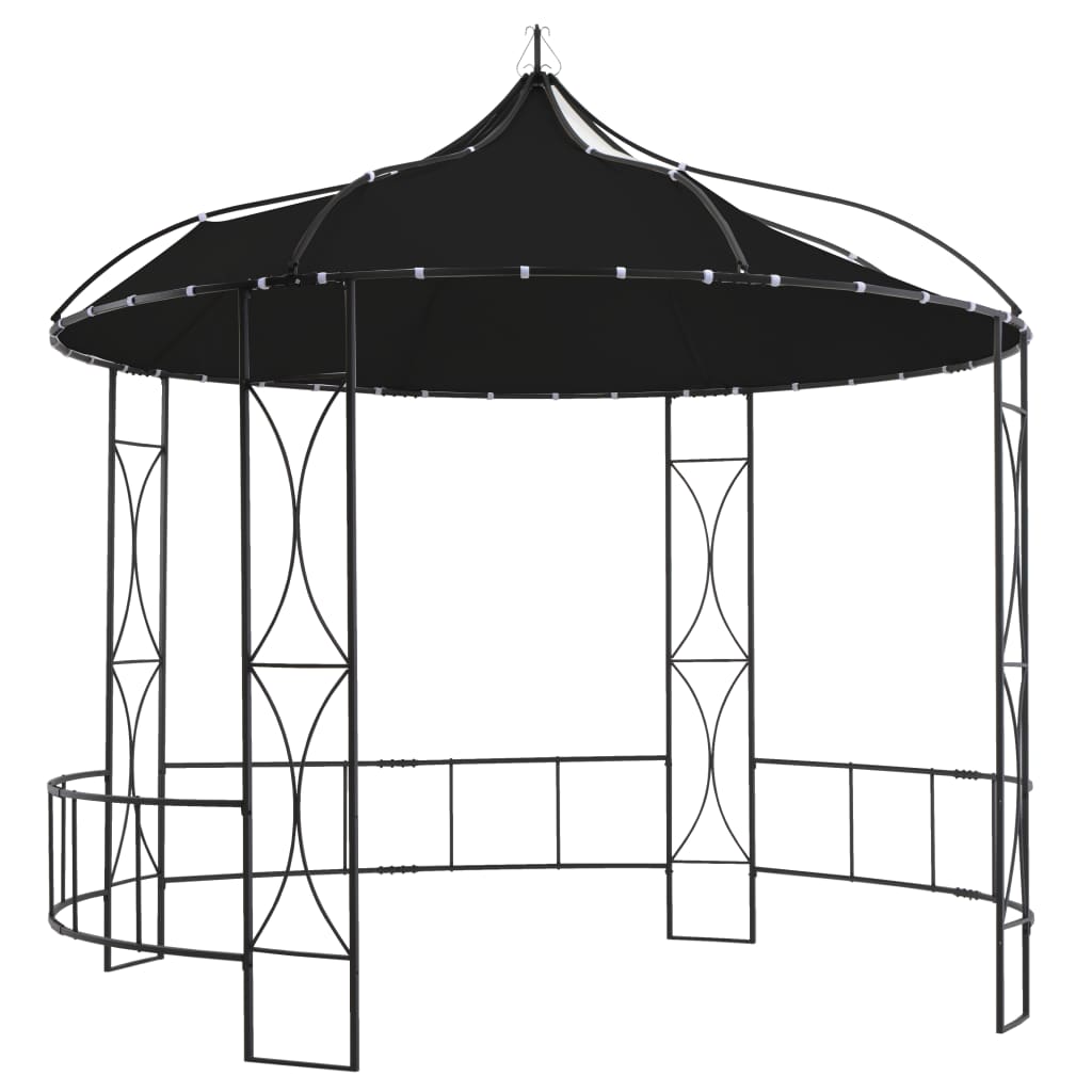 vidaXL Gazebo 118.1"x114.2" Anthracite Round