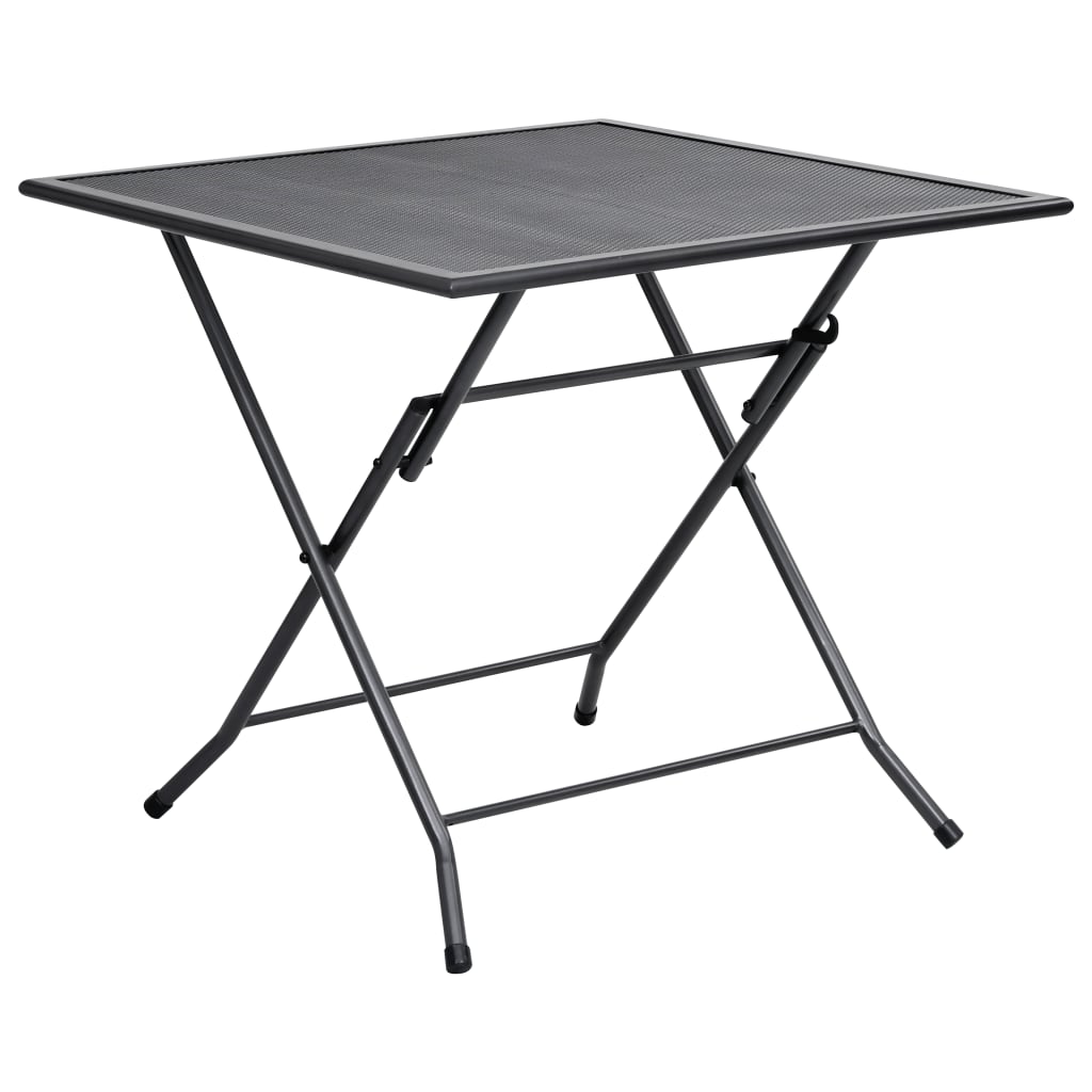 vidaXL Folding Mesh Table 31.5"x31.5"x28.3" Steel Anthracite