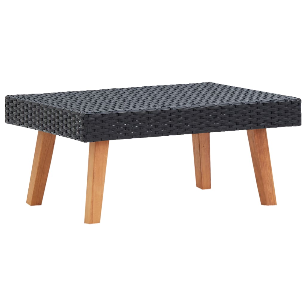 vidaXL Patio Coffee Table Poly Rattan Black