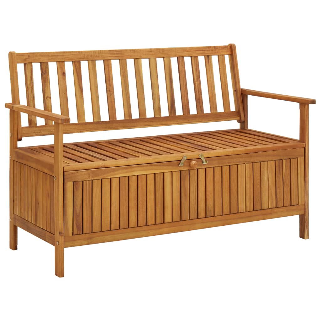 vidaXL Patio Storage Bench 47.2" Solid Acacia Wood