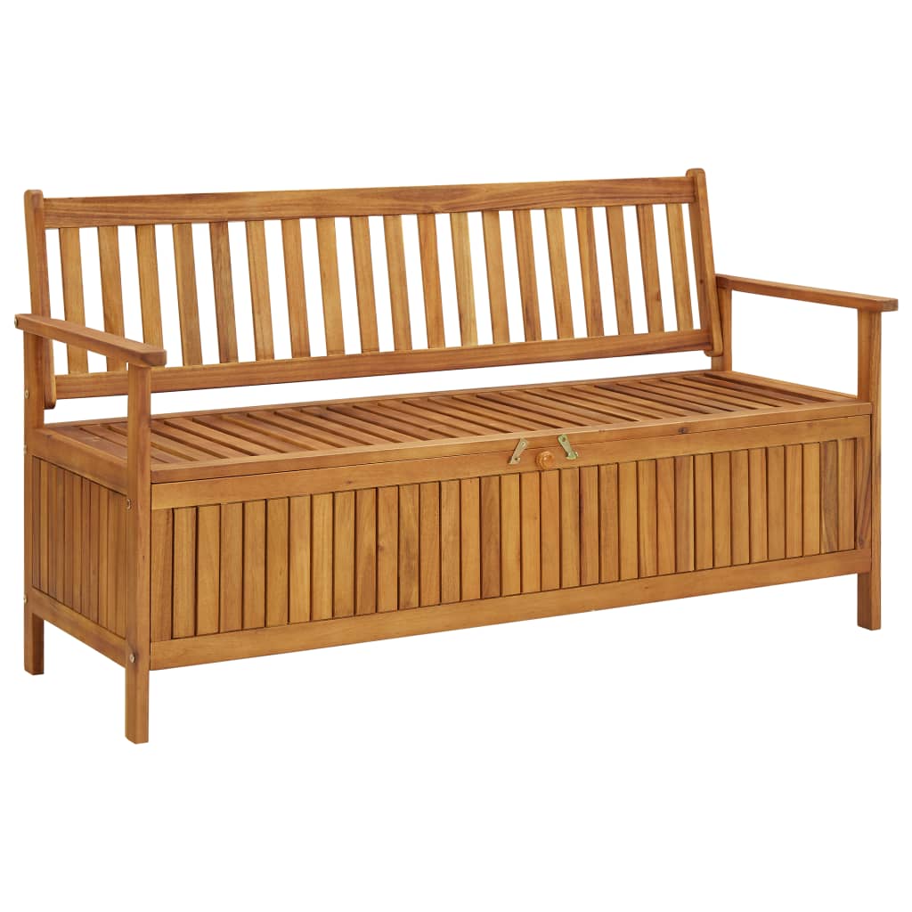 vidaXL Patio Storage Bench 58.3" Solid Acacia Wood