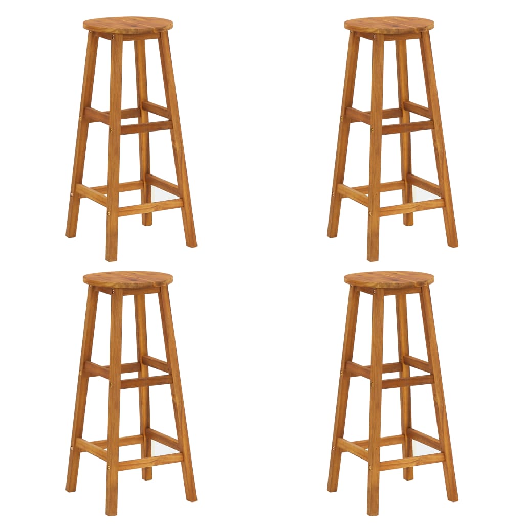 vidaXL Bar Stools 4 pcs Solid Acacia Wood