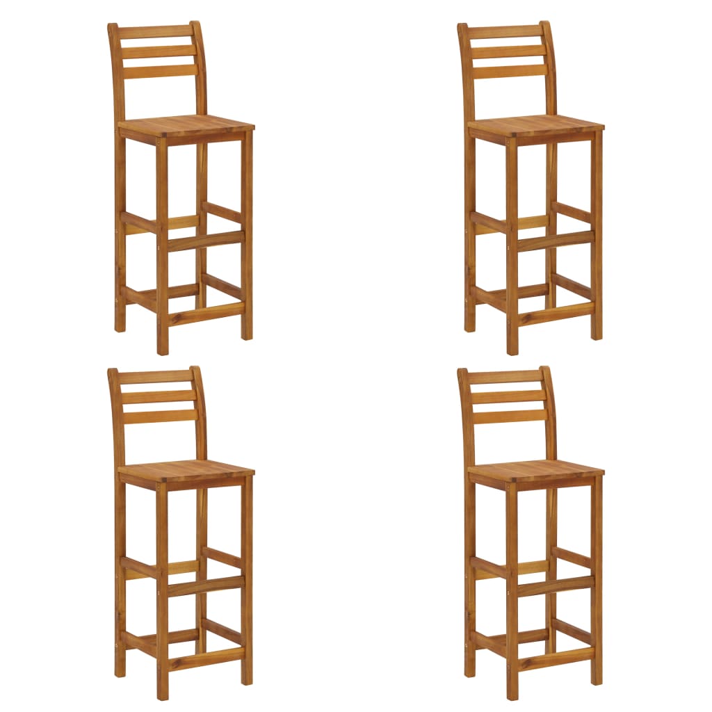 vidaXL Bar Stools 4 pcs Solid Acacia Wood