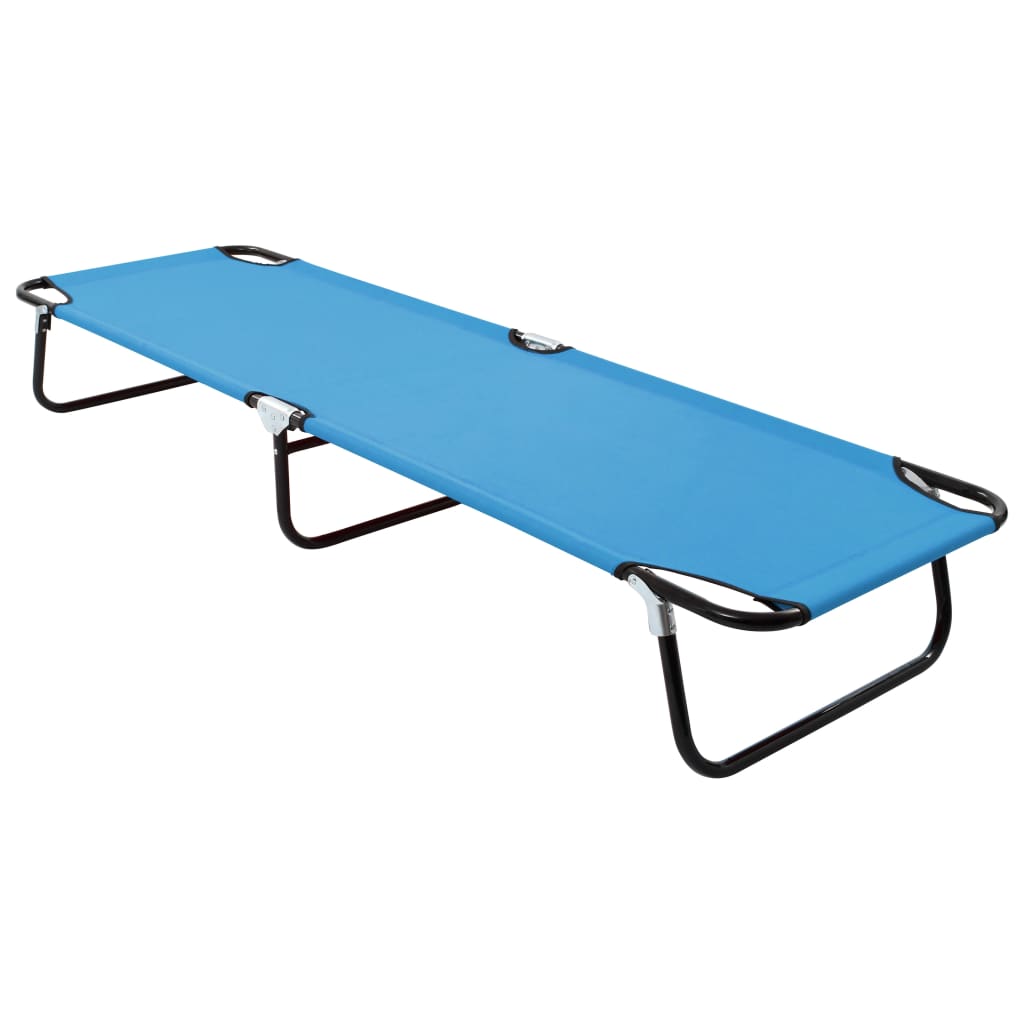 vidaXL Folding Sun Lounger Steel Turquoise Blue