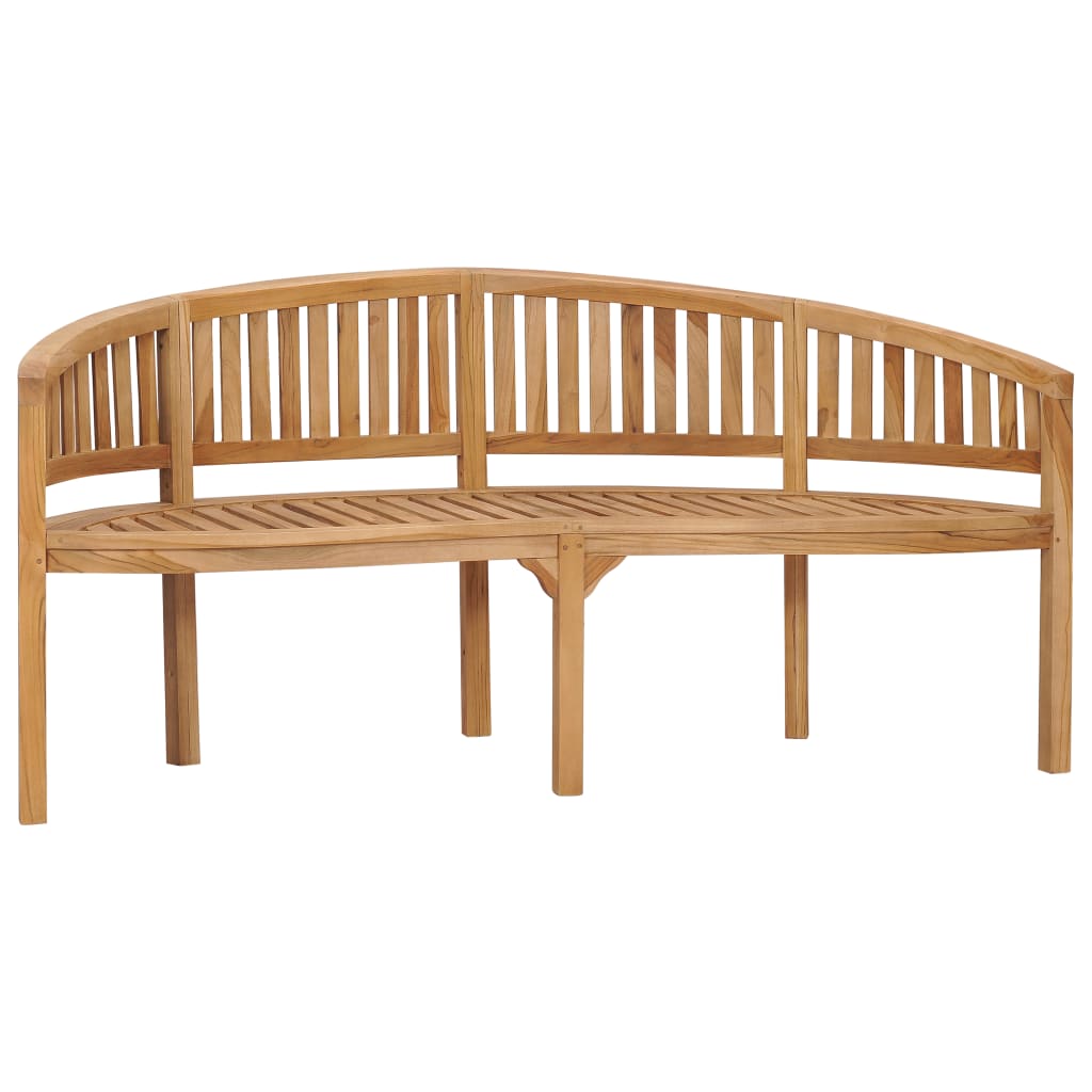 vidaXL Banana Bench 70.9" Solid Teak Wood