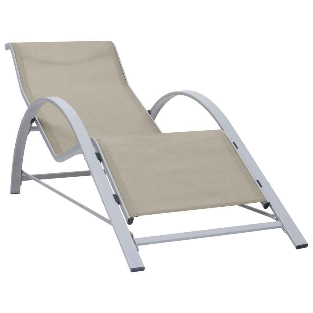 vidaXL Sunlounger Textilene and Aluminum Cream