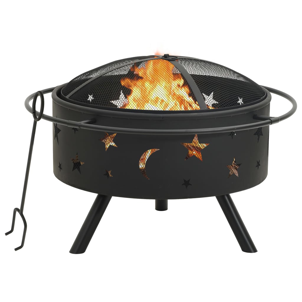 vidaXL Fire Pit with Poker 29.9XXL Steel"