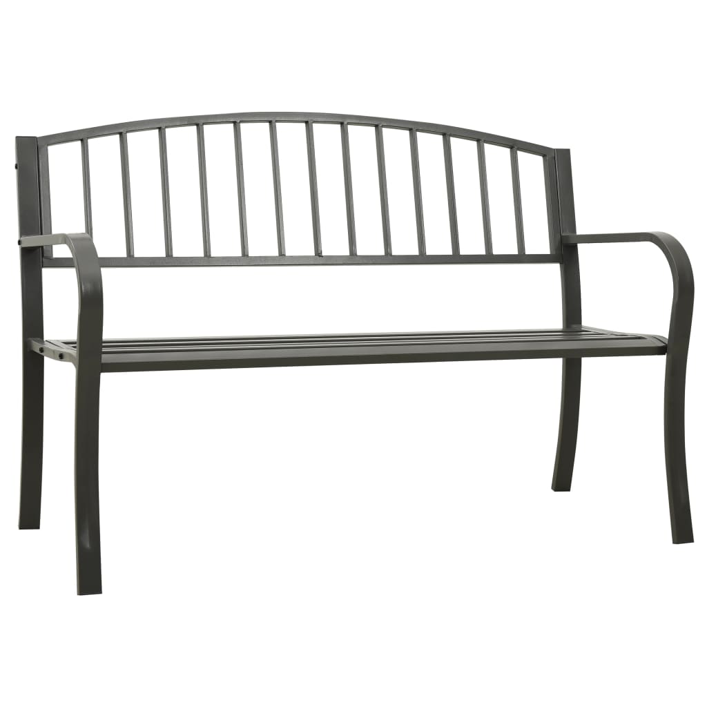 vidaXL Patio Bench 49.2" Steel Gray