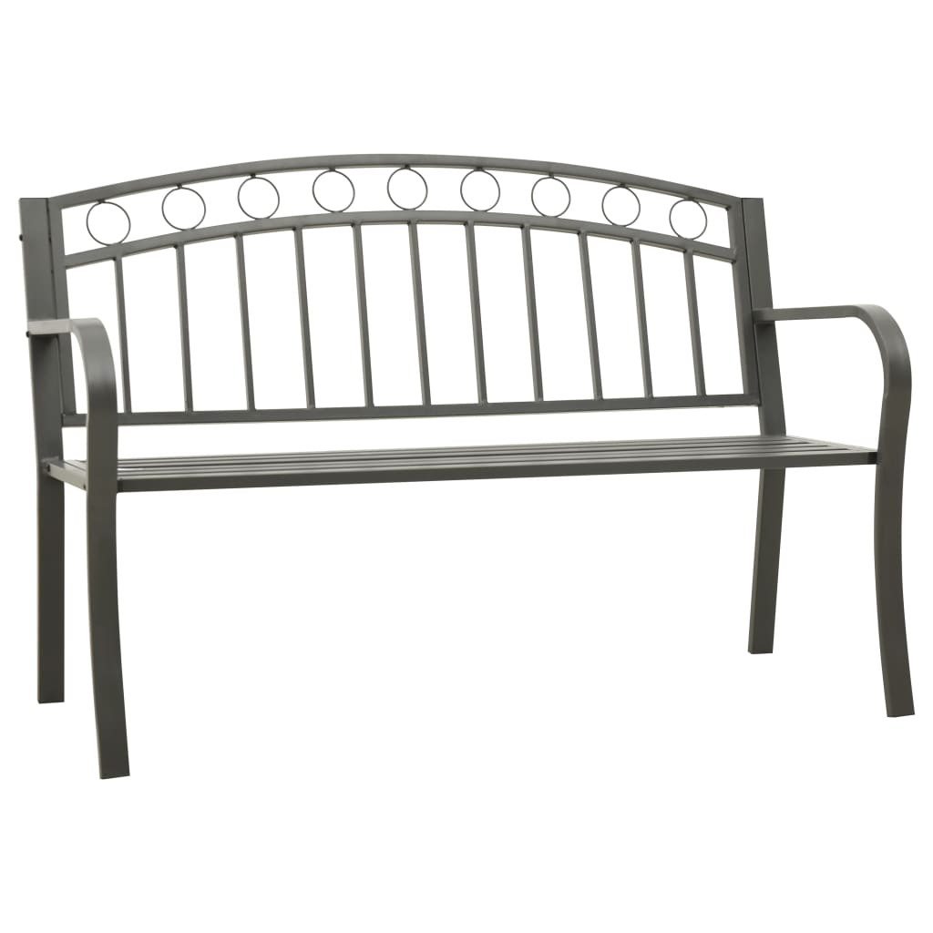 vidaXL Patio Bench 49.2" Steel Gray