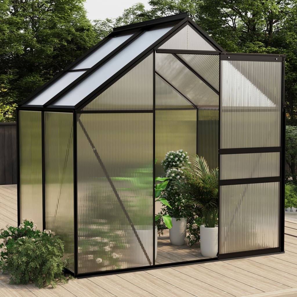 vidaXL Greenhouse Anthracite Aluminum 26.6 ft?