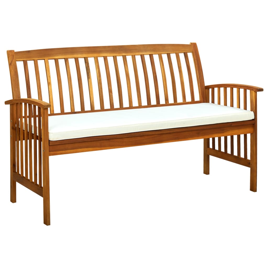 vidaXL Patio Bench with Cushion 57.9" Solid Acacia Wood