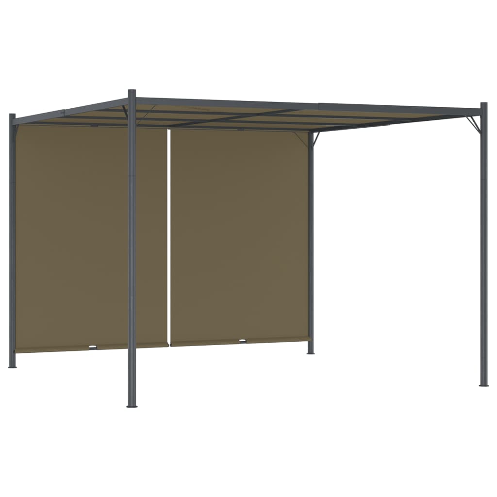 vidaXL Garden Pergola with Retractable Roof 118.1"x118.1" Taupe 180 g/m?