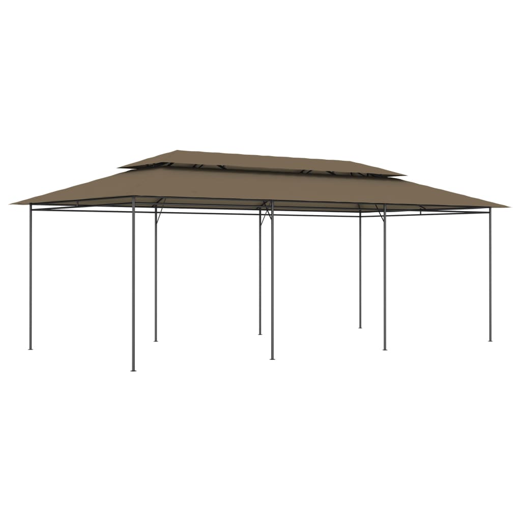 vidaXL Gazebo 236.2"x117.3"x106.3" Taupe 180 g/m?