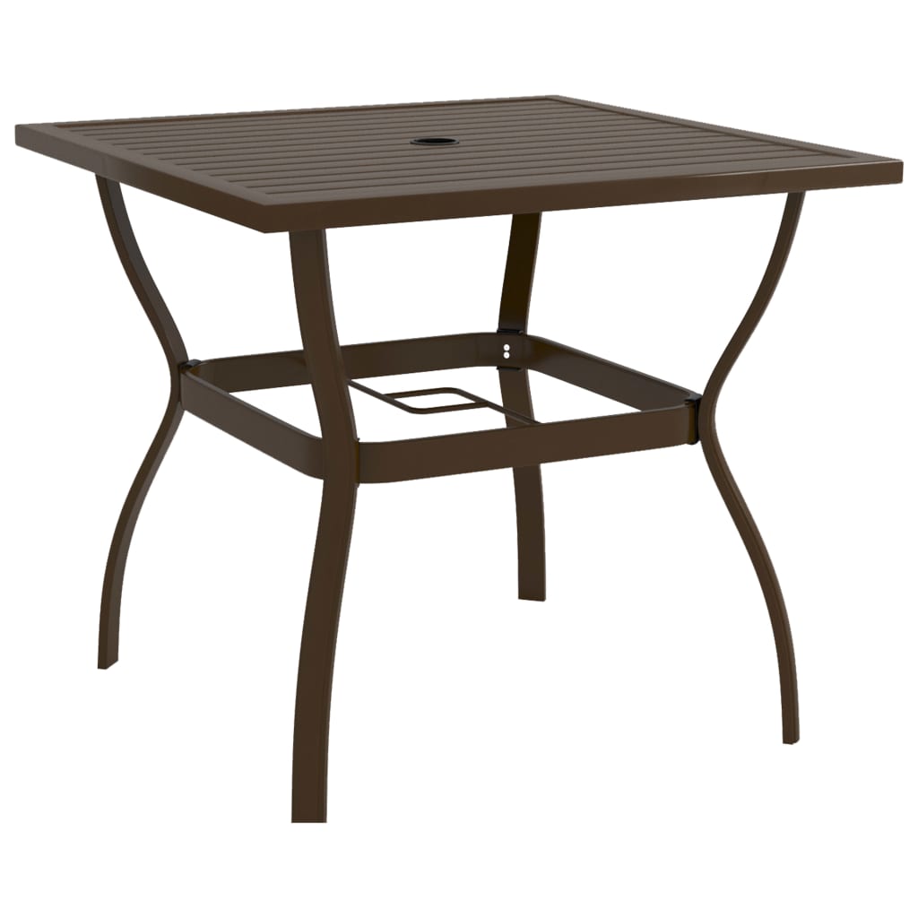 vidaXL Patio Table Brown 32.1"x32.1"x28.3" Steel