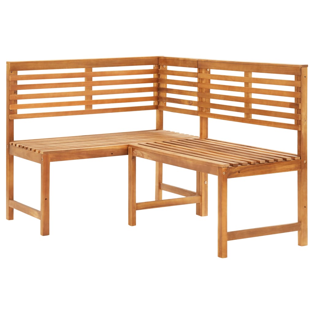 vidaXL Patio Corner Bench 55.1" Solid Acacia Wood