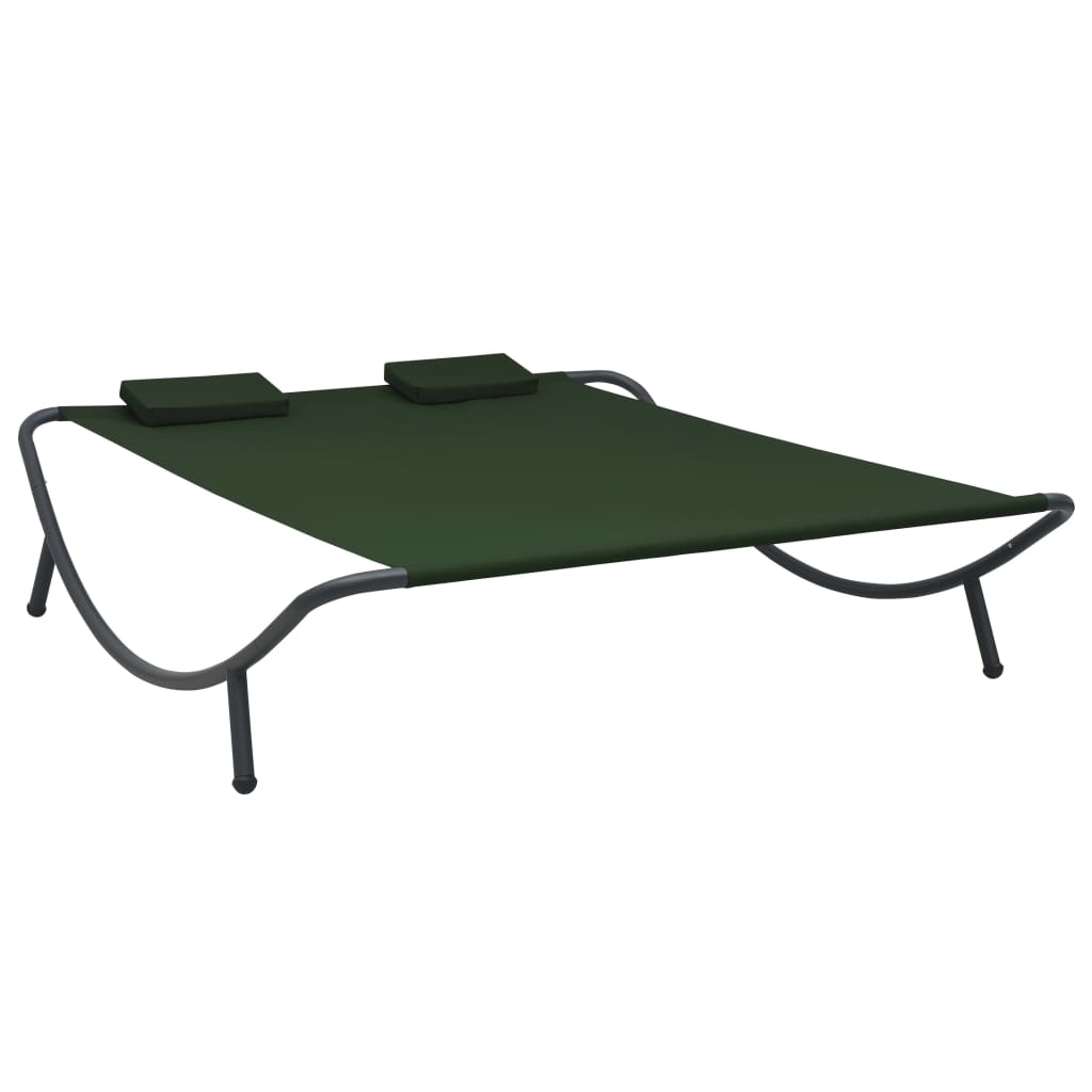 vidaXL Patio Lounge Bed Fabric Green