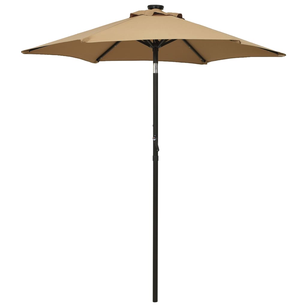 vidaXL Parasol with LED Lights Taupe 78.7"x83.1" Aluminum