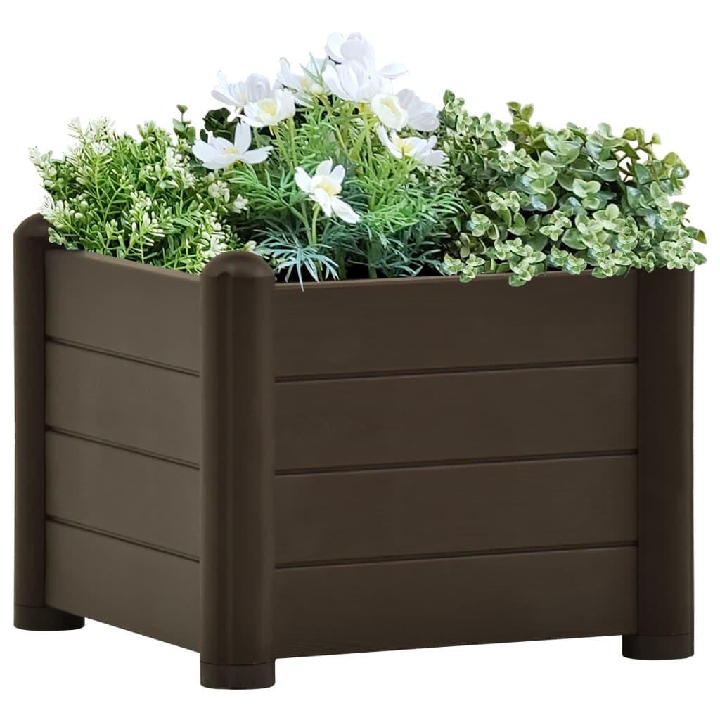 vidaXL Garden Raised Bed PP Mocha 16.9x16.9x13.8