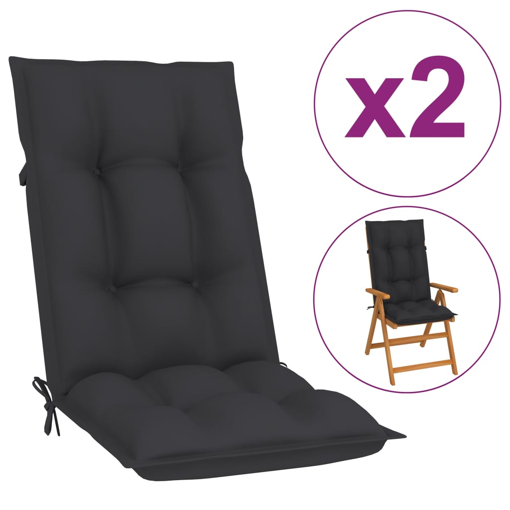 vidaXL Garden Chair Cushions 2 pcs Anthracite 47.2"x19.7"x2.8"