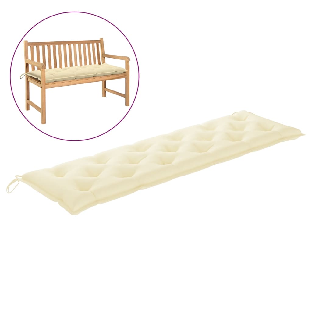 vidaXL Garden Bench Cushion Cream White 70.9x19.7"x2.8" Fabric"
