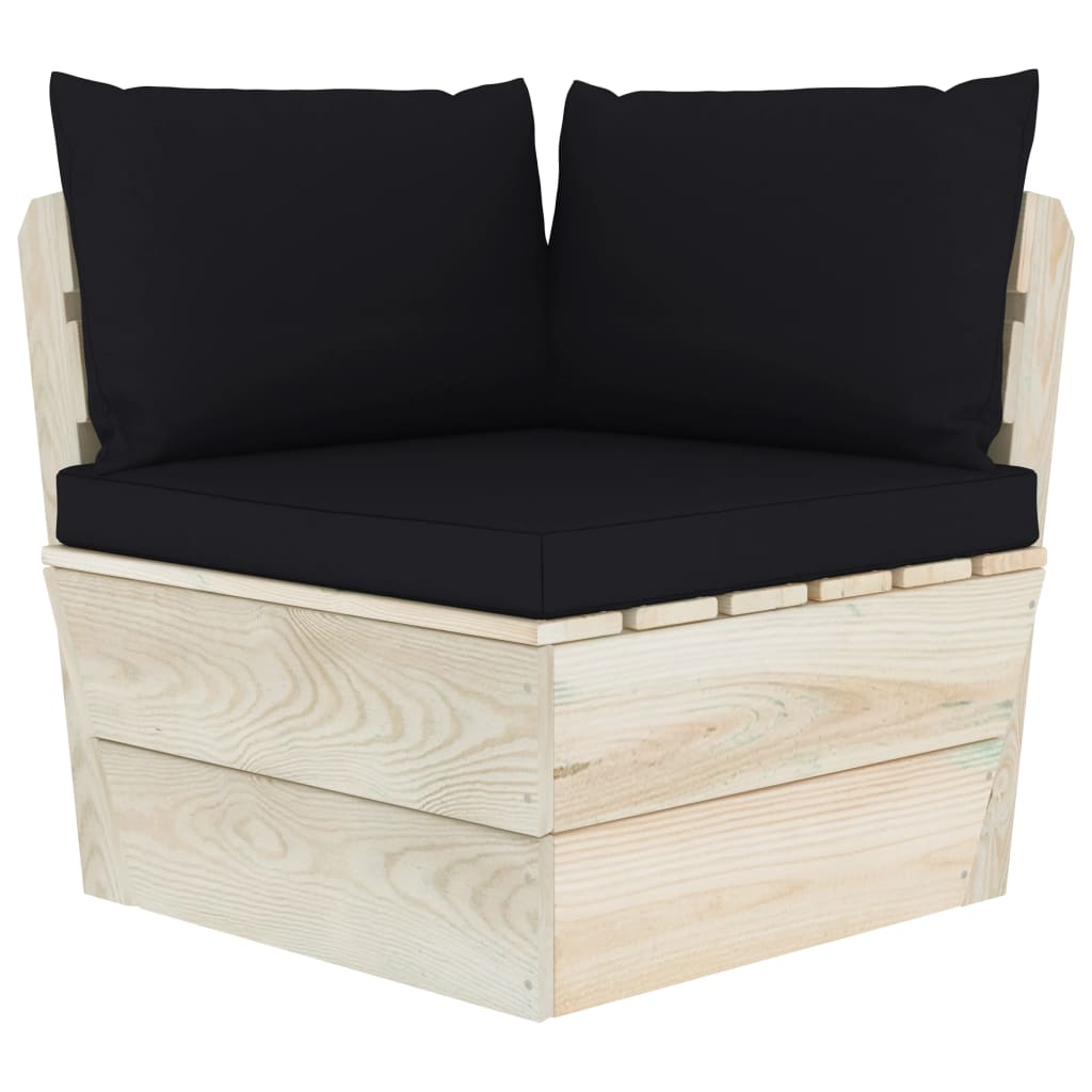 vidaXL Pallet Sofa Cushions 3 pcs Black Fabric