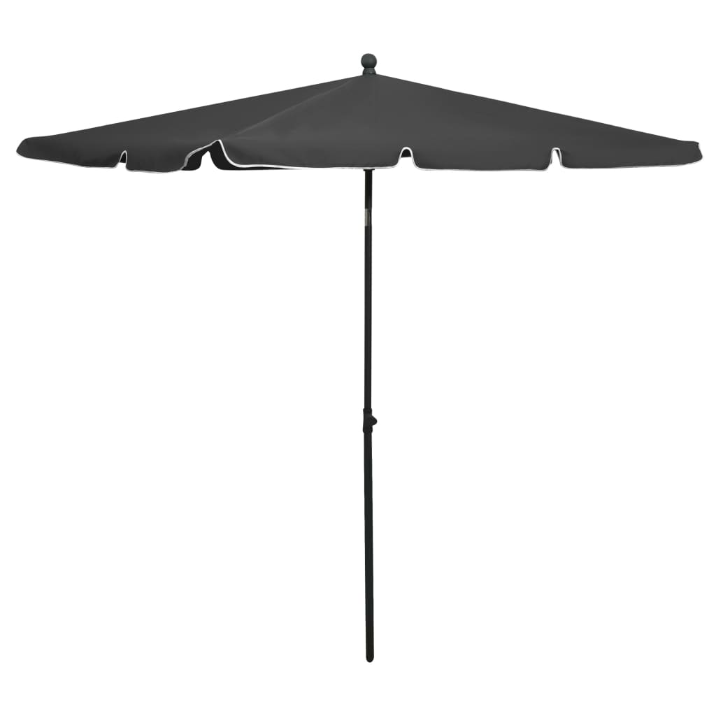 vidaXL Garden Parasol with Pole 82.7"x55.1" Anthracite