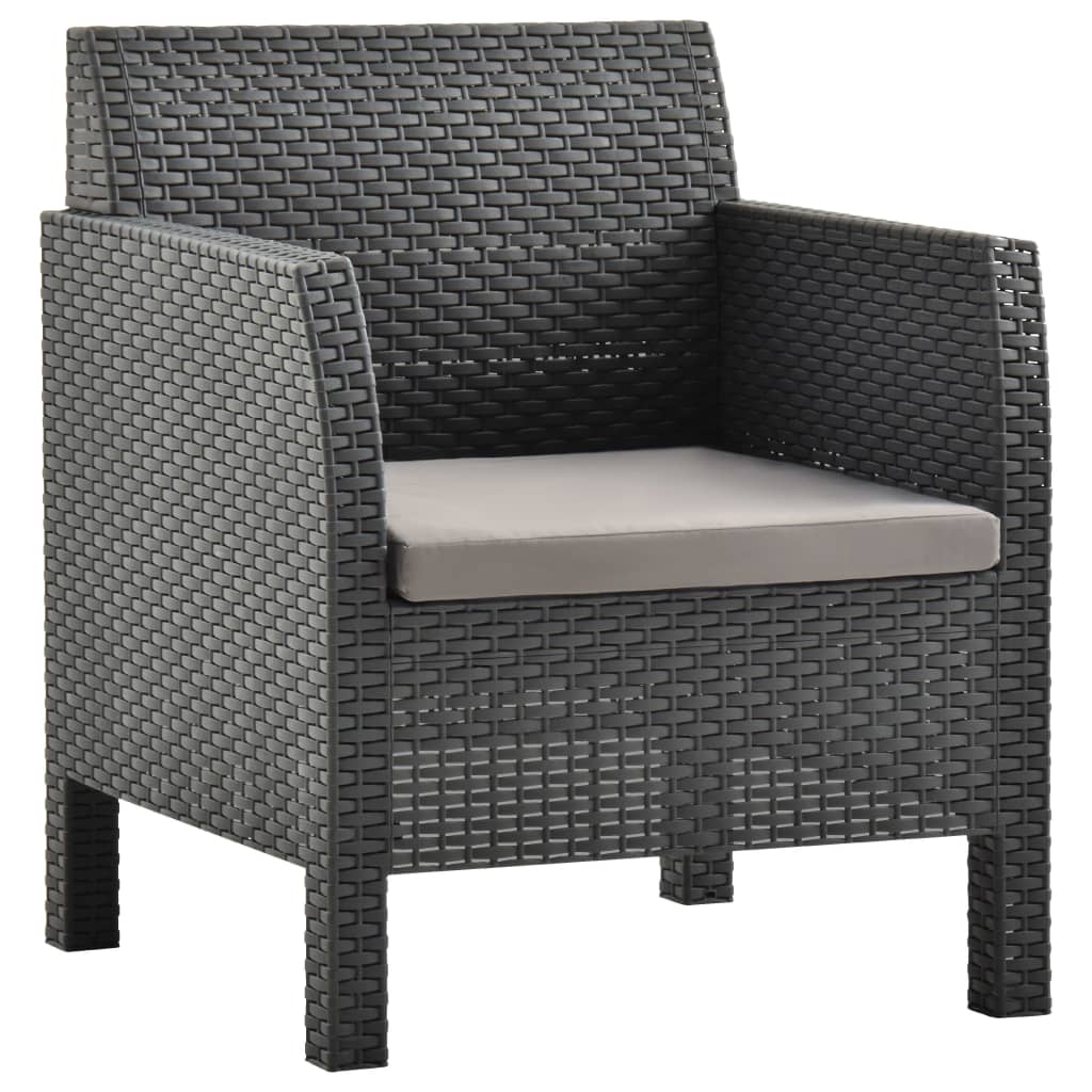 vidaXL Patio Chair with Cushion PP Anthracite