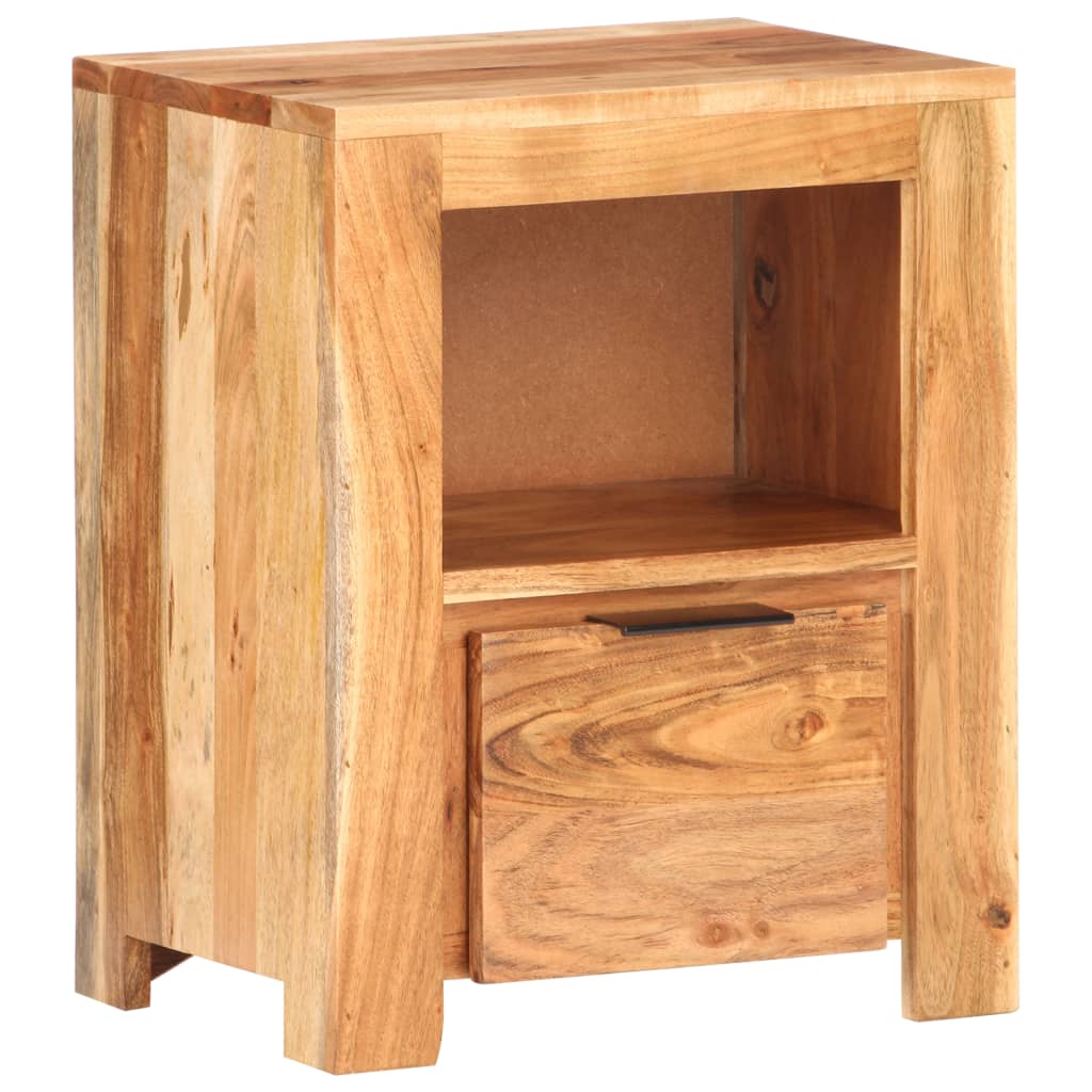 vidaXL Bedside Cabinet 15.7"x11.8"x19.7" Solid Acacia Wood