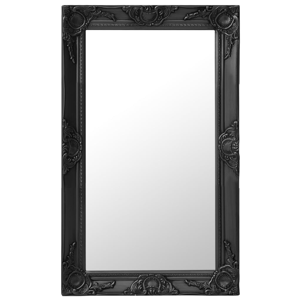 vidaXL Wall Mirror Baroque Style 19.7"x31.5"Black