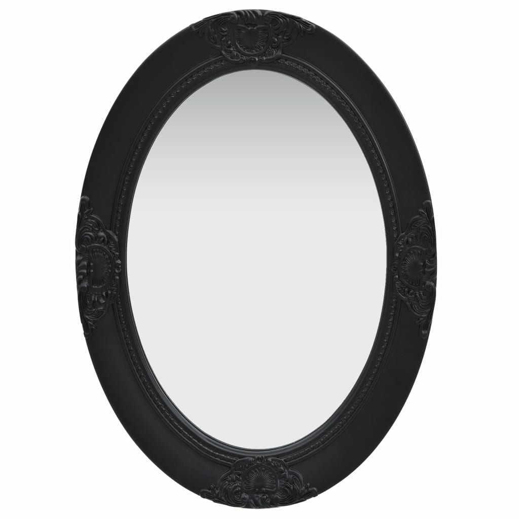 vidaXL Wall Mirror Baroque Style 19.7"x27.6" Black