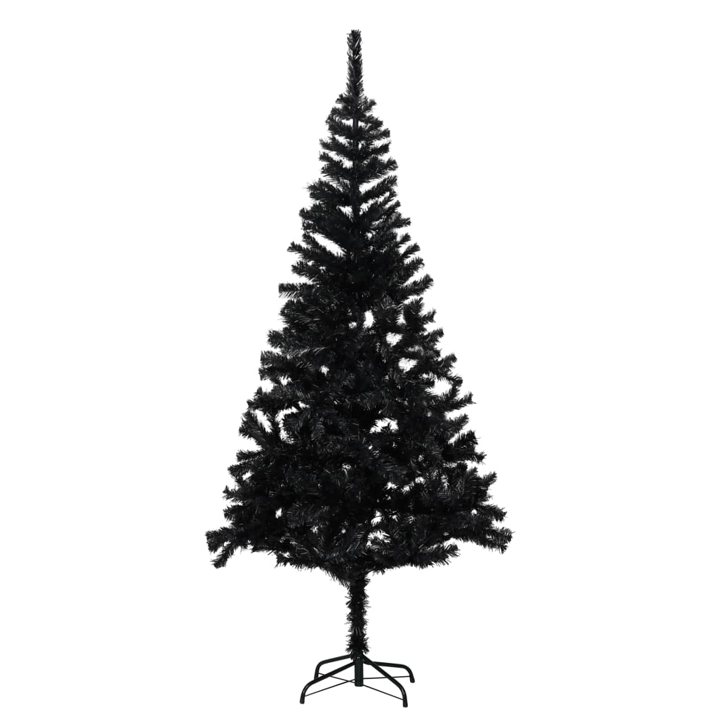 vidaXL Artificial Christmas Tree with Stand Black 70.9" PVC