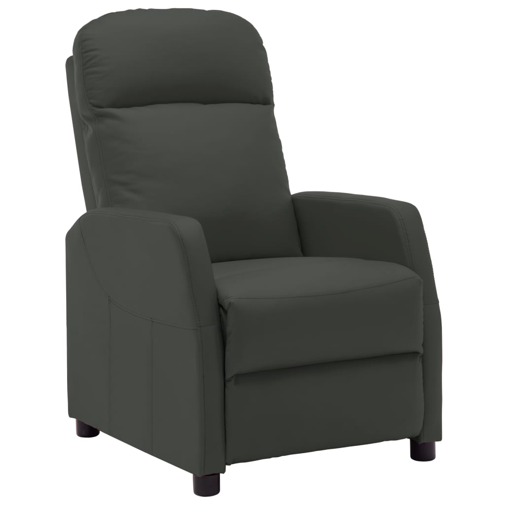 vidaXL Reclining Chair Anthracite Faux Leather