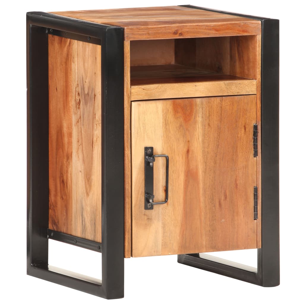 vidaXL Bedside Cabinet 15.7"x13.8"x21.7"cm Solid Acacia Wood in Sheesham Finish