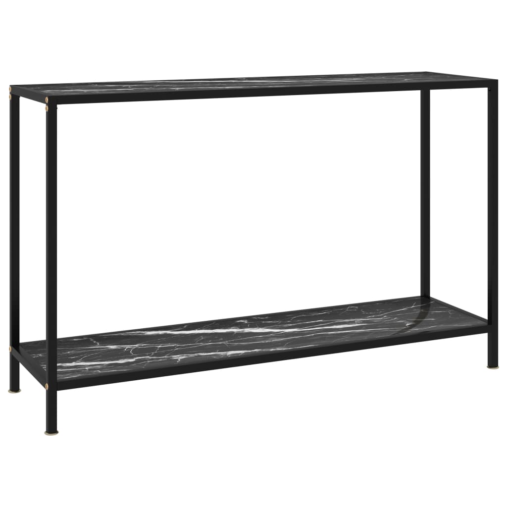 vidaXL Console Table Black 47.2"x13.8"x29.5" Tempered Glass