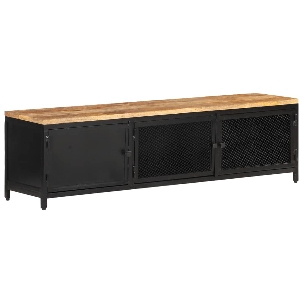 vidaXL TV Cabinet 51.2"x11.8"x14.6" Solid Rough Mango Wood