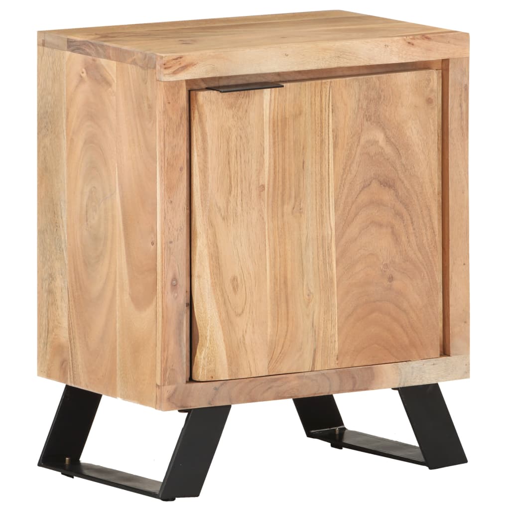 vidaXL Bedside Cabinet 15.7"x11.8"x19.7" Solid Acacia Wood with Live Edges