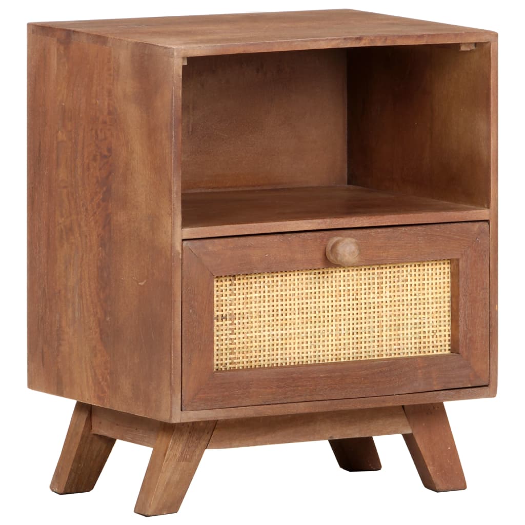 vidaXL Bedside Cabinet 15.7"x11.8"x19.7" Solid Mango Wood