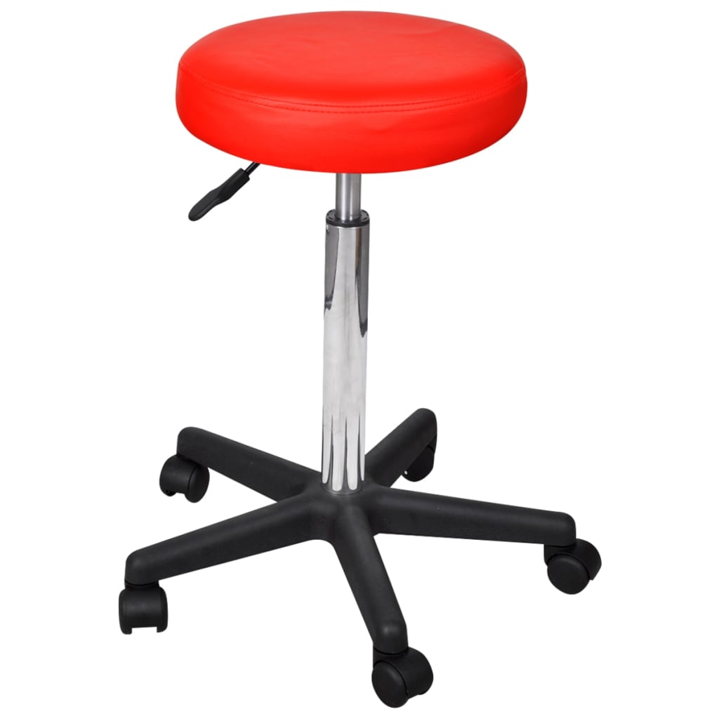 vidaXL Office Stool Red Faux Leather