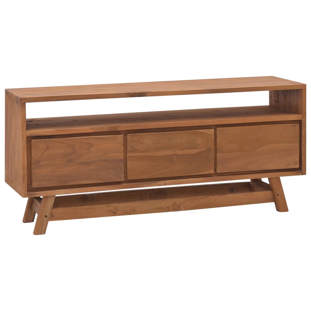 vidaXL TV Cabinet 43.3"x11.8"x19.7" Solid Teak Wood