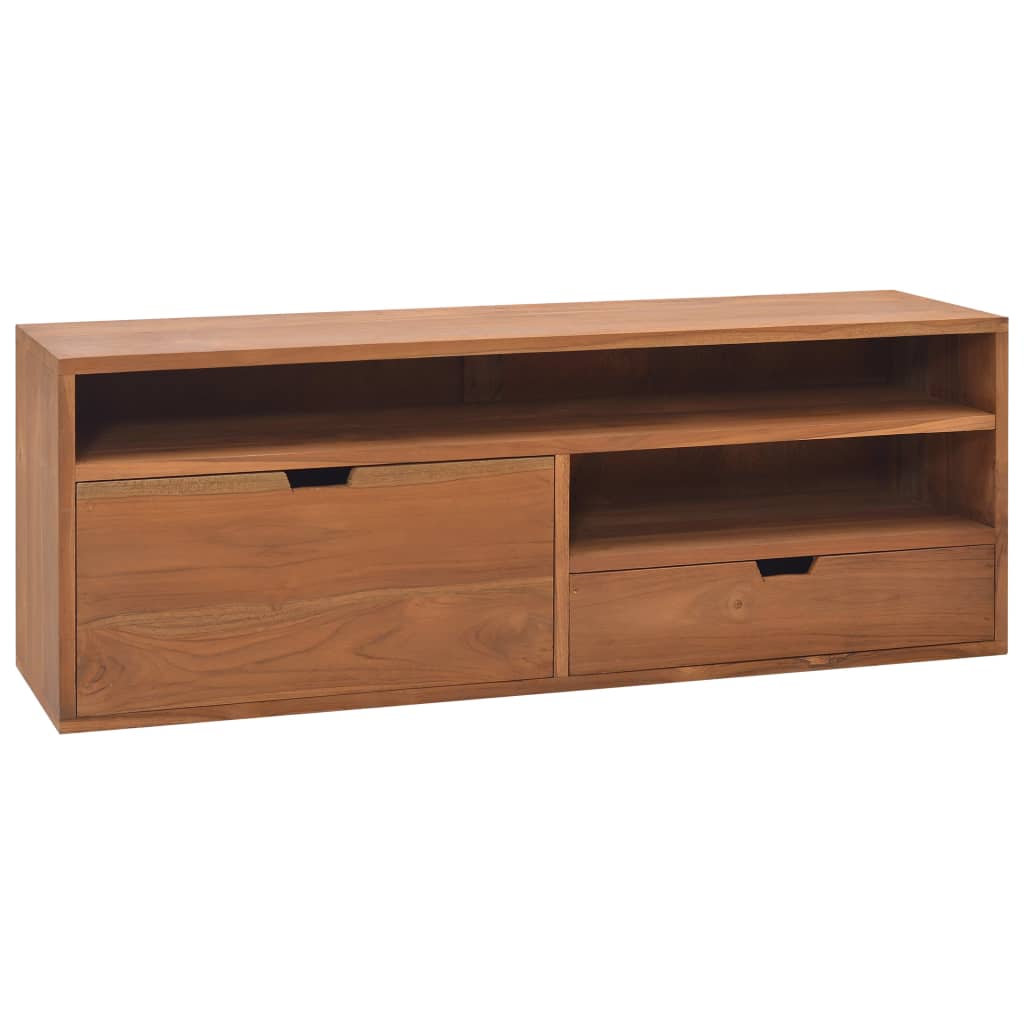 vidaXL TV Cabinet 43.3"x11.8"x15.7" Solid Teak Wood