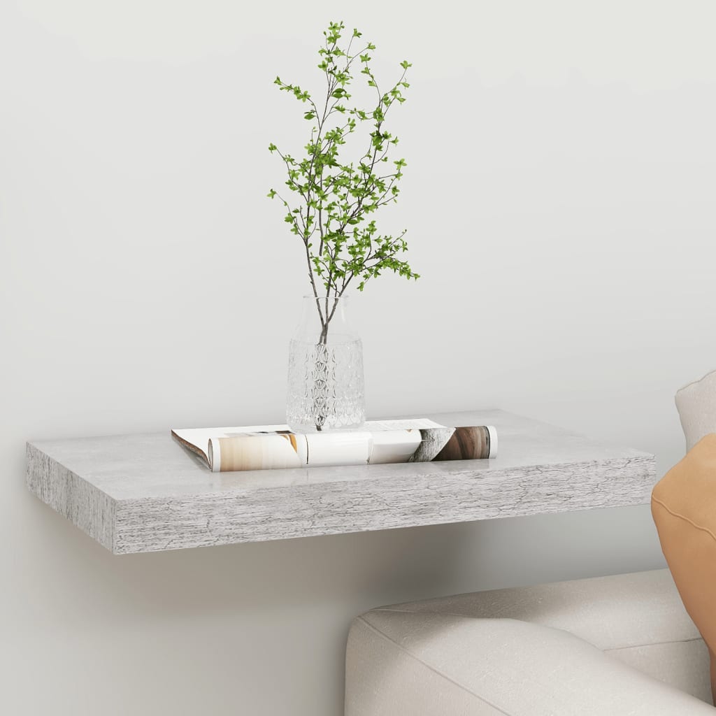 vidaXL Floating Wall Shelf Concrete Gray 15.7"x9.1"x1.5" MDF