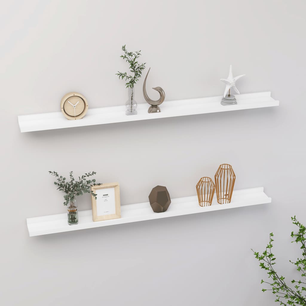 vidaXL Wall Shelves 2 pcs White 39.4"x3.5"x1.2"