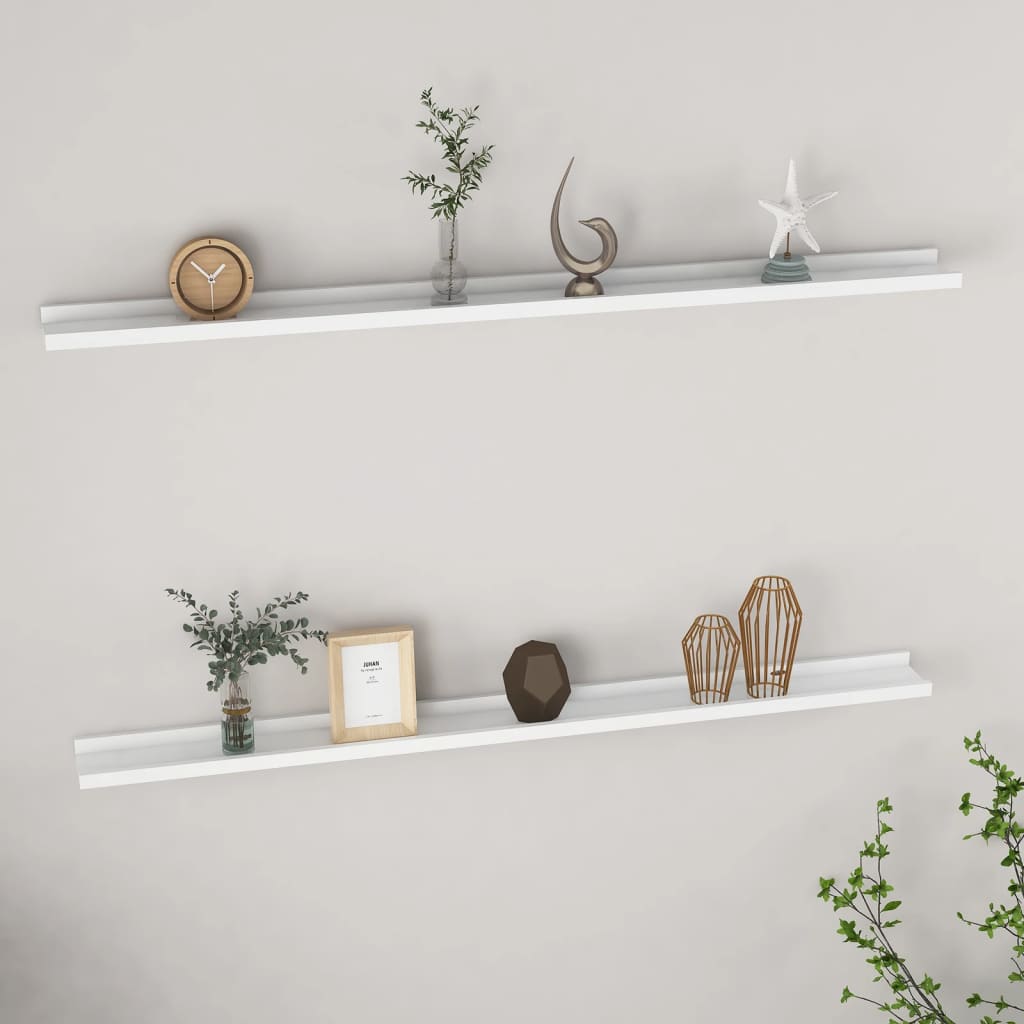 vidaXL Wall Shelves 2 pcs White 45.3"x3.5"x1.2"