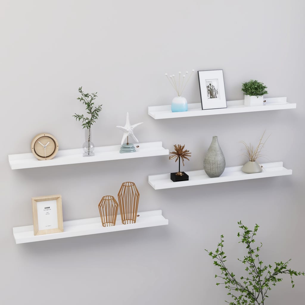 vidaXL Wall Shelves 4 pcs White 23.6"x3.5"x1.2"