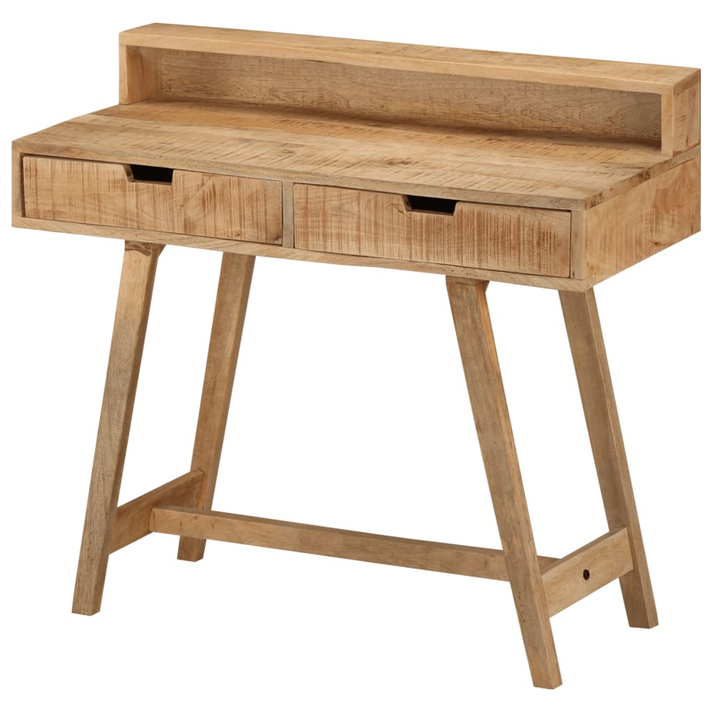 vidaXL Desk 39.3"x17.7"x35.4" Solid Rough Mango Wood