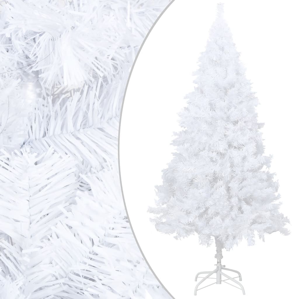 vidaXL Artificial Christmas Tree with Thick Branches White 47.2" PVC