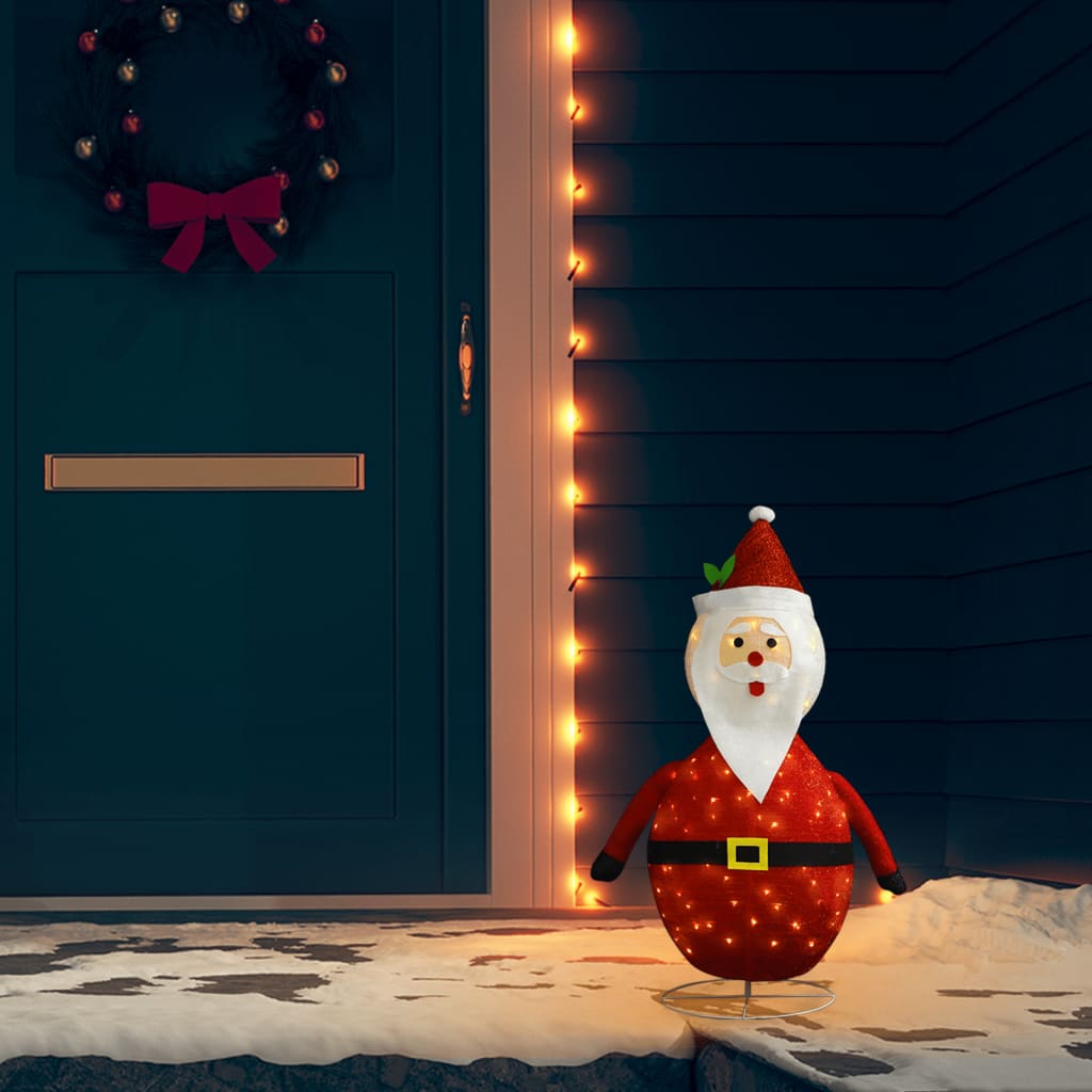 vidaXL Decorative Christmas Santa Claus Figure LED Luxury Fabric 23.6"