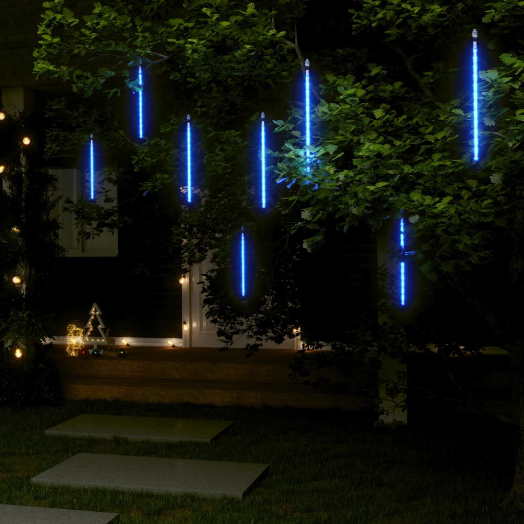 vidaXL Meteor Lights 8 pcs 11.8" Blue 192 LEDs Indoor Outdoor